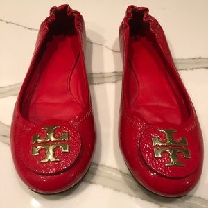 Tory Burch Red Patent Leather Flats